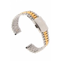 Curea de ceas din metal, 10 mm x 16 cm, argintiu/auriu